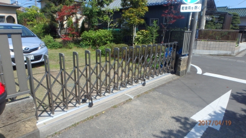 静岡市葵区上足洗　伸縮門扉（カーテンゲート）のリフォーム